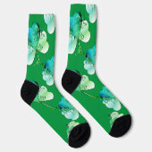 "Happy St. Patrick's Day" Hand-writte w/Shamrocks ソックス (右)