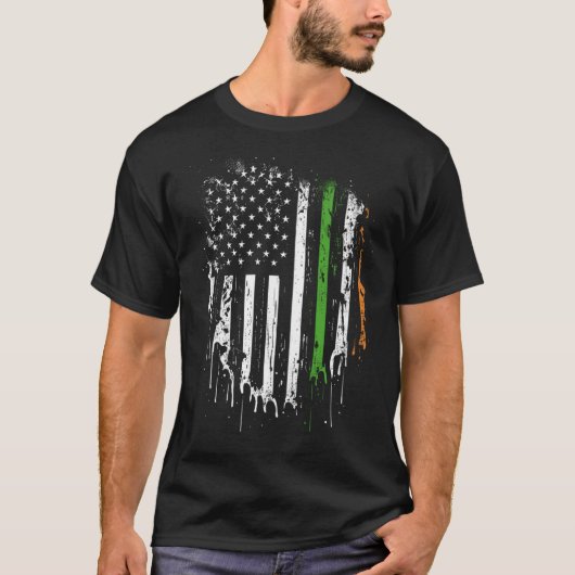 Happy St Patricks Day Irish American Flag Lucky Sh Tシャツ (正面)