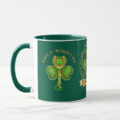 Happy St Patrick's Day Irish Luck Shamrock Mug マグカップ (左)