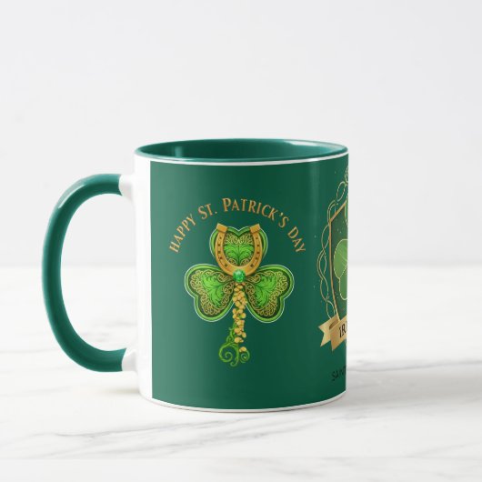 Happy St Patrick's Day Irish Luck Shamrock Mug マグカップ (左)