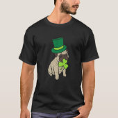 Happy St Patricks Day Irish Pug Dog Cute Saint Pad Tシャツ (正面)