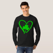 Happy St Patrick's Day Irish Shamrock Heart Family Tシャツ (正面フル)