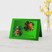 Happy St Patrick's Day Leprechaun Add Photo HGC2 カード (黄色い花)