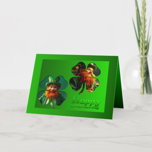 Happy St Patrick's Day Leprechaun Add Photo HGC2 カード (正面)