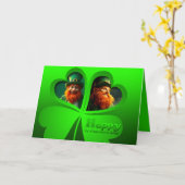 Happy St Patrick's Day Leprechaun Add Photo HGC3 カード (黄色い花)