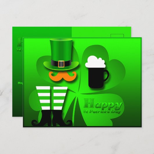Happy St Patrick's Day Leprechaun Add Photo PostC4 シーズンポストカード (正面/裏面)