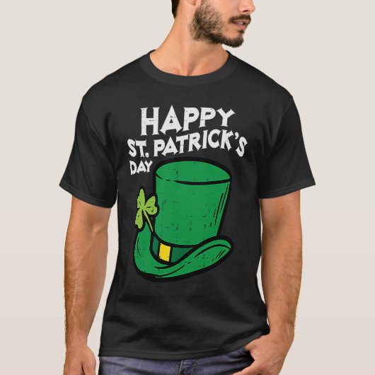 Happy St Patricks Day Leprechaun Hat Irish Men Wom Tシャツ (正面)