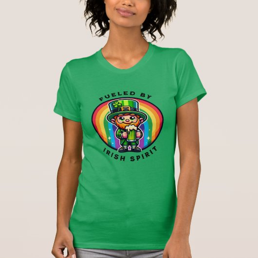 Happy St Patrick's Day Leprechaun with Green Beer Tシャツ (正面)