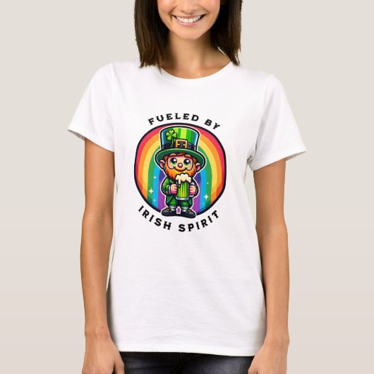 Happy St Patrick's Day Leprechaun with Green Beer Tシャツ (正面)