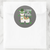 Happy St. Patrick's Day LIamaステッカー ラウンドシール (バッグ)