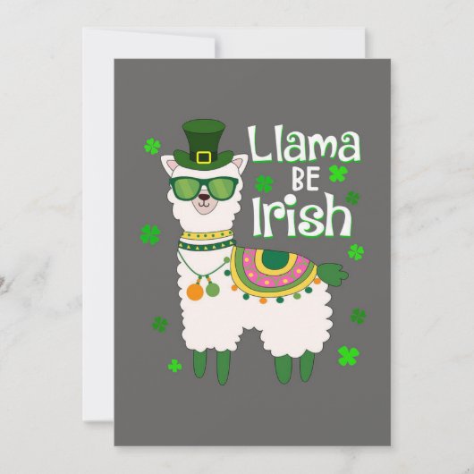 Happy St. Patrick's Day Llamaの招待 招待状 (正面)