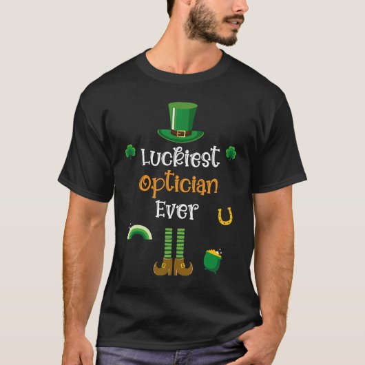 Happy St Patricks Day Luckiest Optician Ever Tシャツ (正面)
