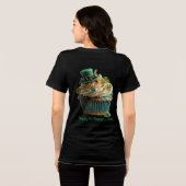 Happy St. Patrick's Day Lucky Cupcake トライブレンドTシャツ (裏面全面)