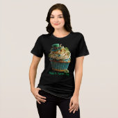 Happy St. Patrick's Day Lucky Cupcake トライブレンドTシャツ (正面全面)