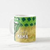 Happy St Patricks Day Lucky Mom Mama Lips コーヒーマグカップ (正面左)