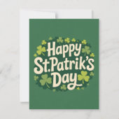 Happy St Patricks Day Lucky Shamrock Art シーズンカード (正面)