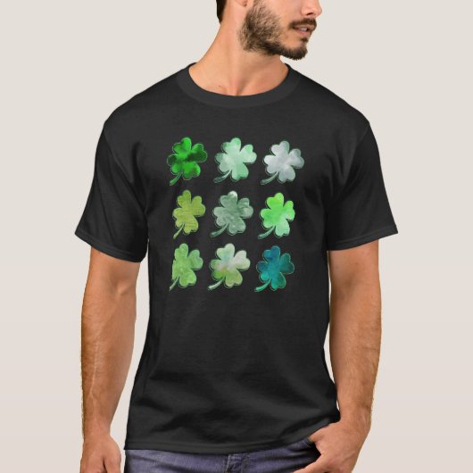 Happy St Patricks Day Lucky Shamrocks Four Leaf Cl Tシャツ (正面)