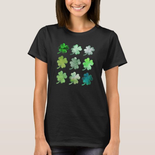 Happy St Patricks Day Lucky Shamrocks Four Leaf Cl Tシャツ (正面)