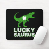 Happy St Patricks Day Luckysaurus Dinosaur Shamroc マウスパッド (マウス)