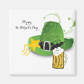 Happy St. Patrick's Day Magnets Hat Beer マグネット (正面)