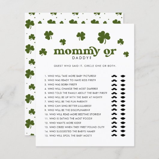 Happy St. Patrick's Day Mommy or Daddy (正面/裏面)