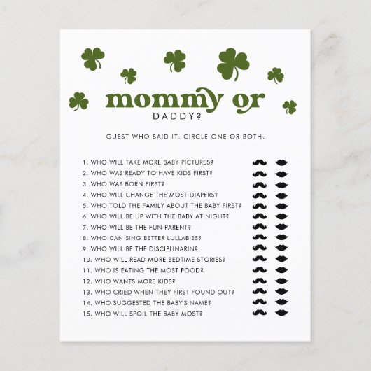 Happy St. Patrick's Day Mommy or Daddy (正面)