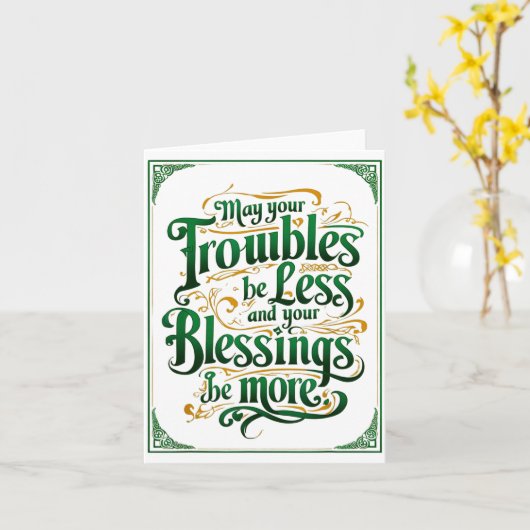 Happy St. Patrick's Day Motivational Quote Apparel カード (黄色い花)