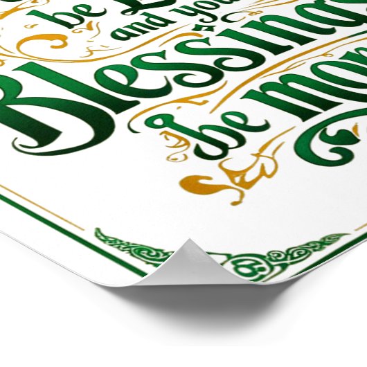 Happy St. Patrick's Day Motivational Quote Apparel ポスター (角)