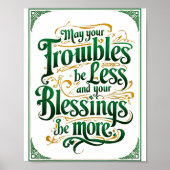 Happy St. Patrick's Day Motivational Quote Apparel ポスター (正面)