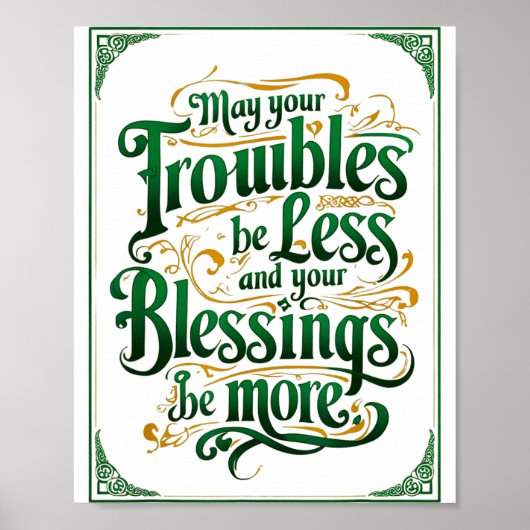 Happy St. Patrick's Day Motivational Quote Apparel ポスター (正面)