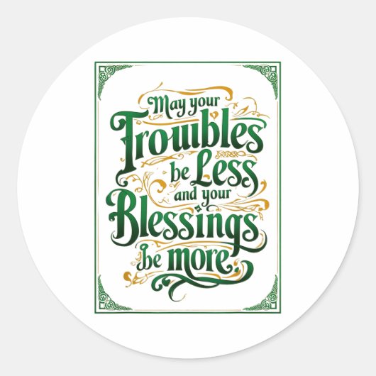Happy St. Patrick's Day Motivational Quote Apparel ラウンドシール (正面)