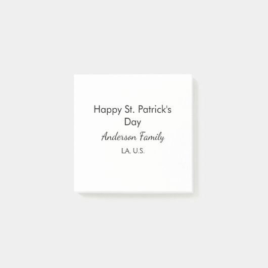 Happy st. Patrick's day name family place simple g ポストイット (正面)