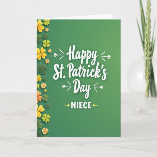 Happy St Patricks Day Niece Card カード (正面)