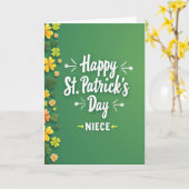 Happy St Patricks Day Niece Card カード (黄色い花)