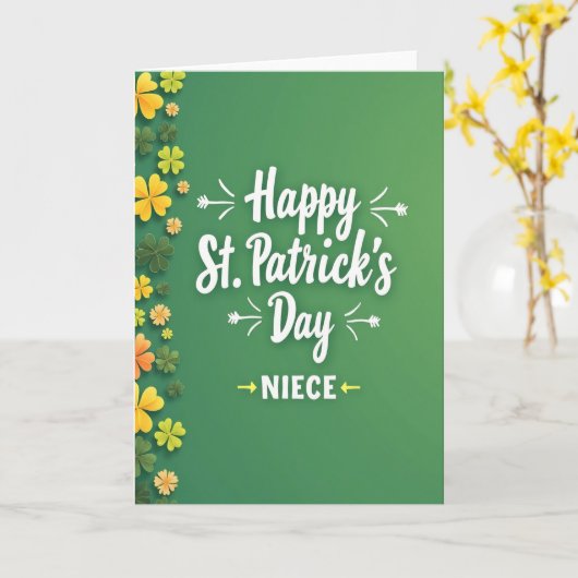 Happy St Patricks Day Niece Card カード (黄色い花)