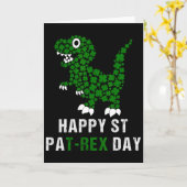 Happy St Patricks Day Patrex T-rex Dinosaur Funny  カード (黄色い花)