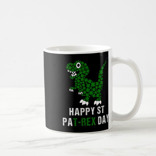 Happy St Patricks Day Patrex T-rex Dinosaur Funny  コーヒーマグカップ (右)