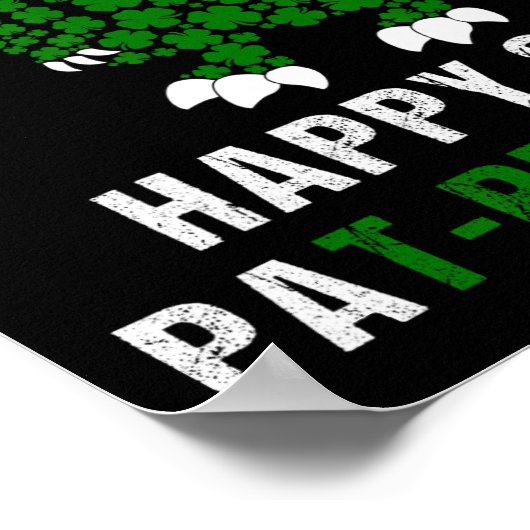 Happy St Patricks Day Patrex T-rex Dinosaur Funny  ポスター (角)