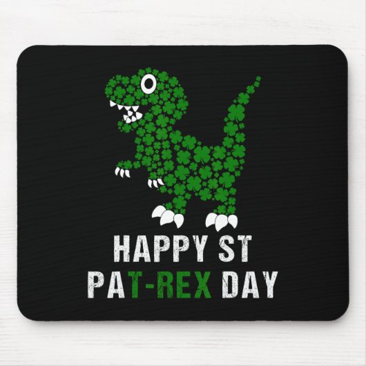 Happy St Patricks Day Patrex T-rex Dinosaur Funny  マウスパッド (正面)