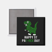 Happy St Patricks Day Patrex T-rex Dinosaur Funny  マグネット (正面/裏面)