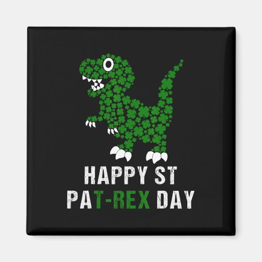 Happy St Patricks Day Patrex T-rex Dinosaur Funny  マグネット (正面)