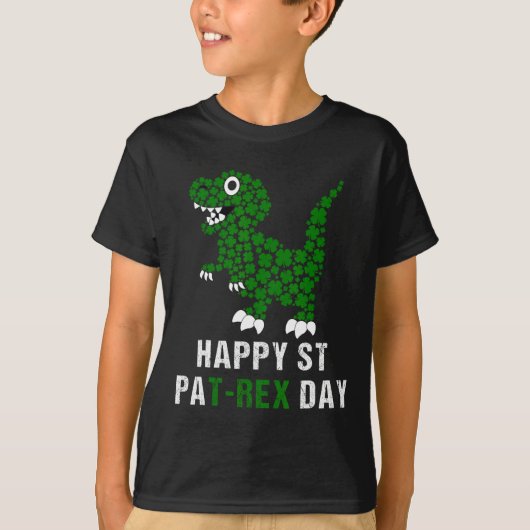 Happy St Patricks Day Patrex T-rex Dinosaur Funny  Tシャツ (正面)