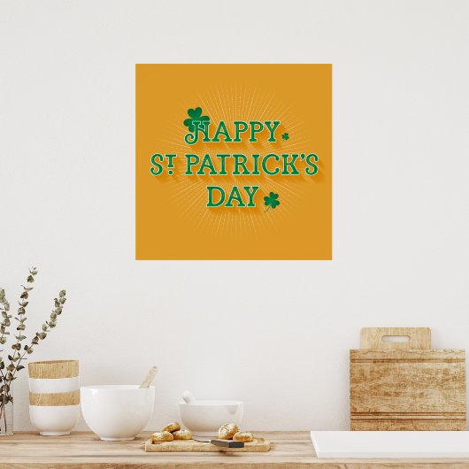 Happy St. Patrick's Day Poster 24x24 ポスター (キッチン)