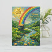 Happy St. Patrick's Day Pot of Gold Rainbow シーズンカード (スタンド正面)
