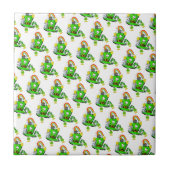 Happy St. Patrick's Day  Rabbit Ceramic Tile  タイル (正面)