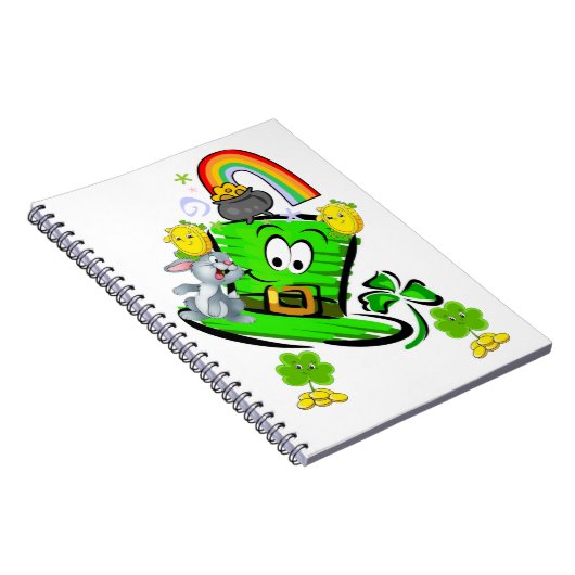 Happy St. Patrick's Day Rabbit Notebook ノートブック (右側)