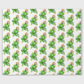 Happy St. Patrick's Day Rabbit Wrapping Paper ラッピングペーパー (フラット)