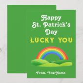 Happy St. Patrick's Day Rainbow Greeting Card 招待状 (正面/裏面)