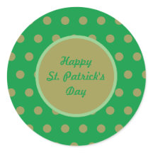 Happy St. Patrick's Day Roundスタンプ（緑）