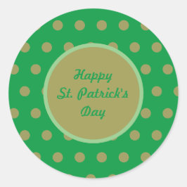 Happy St. Patrick's Day Roundスタンプ（緑） ラウンドシール